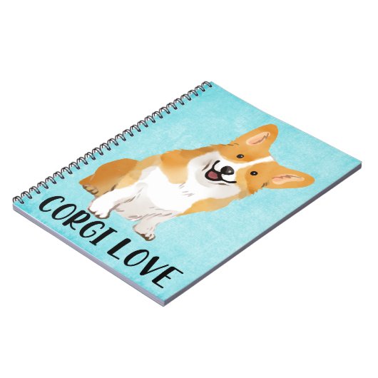 Cute Puppy Hondenliefhebber Blue Waterverf Funny C Notitieboek (Linkerzijde)