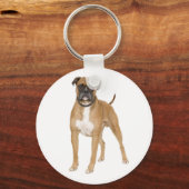 Cute Puppy Hondenliefhebber Boxer Sleutelhanger (Voorkant)