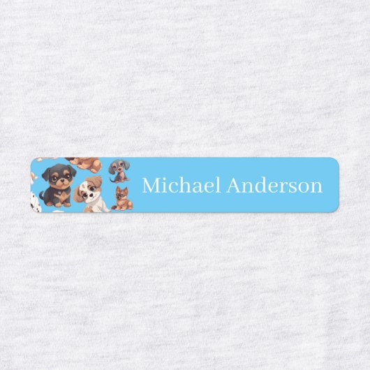 Cute Puppy Hondennaam voor Kinderen Labels (Design 1)
