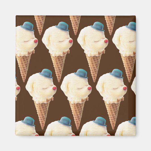 Cute Puppy Ice Cream Magneet (Voorkant)