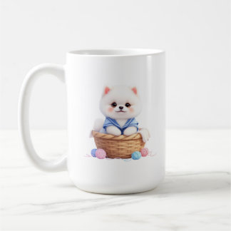 Cute Puppy in Basket Mug Koffiemok