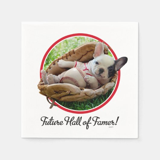 Cute Puppy in een Baseball Mitt Servetten (Voorkant)