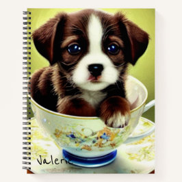 Cute Puppy in een Teacup Notitieboek