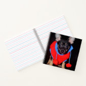Cute Puppy in Red Wool Sweater Notitieboek (Binnen)