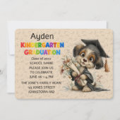 Cute Puppy Kindergarten Graduation Invitation (Devant)