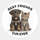 Cute Puppy & Kitten Sticker (Voorkant)