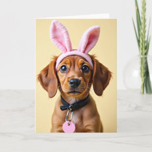 Cute Puppy Konijnenoren Fotokaart Kaart