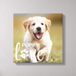 Cute Puppy Love Personal Photo Pet Hondenliefhebbe Canvas Afdruk