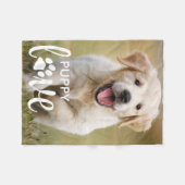 Cute Puppy Love Personalized Pet Photo Hondenliefh Fleece Deken (Voorkant (Horizontaal))
