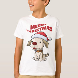 Cute puppy Merry Kerstmis T-Shirt