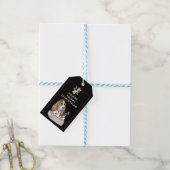 Cute Puppy met kerstlampjes Cadeaulabel (Met Touw)