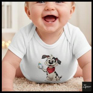 Cute Puppy met Melkfles Romper