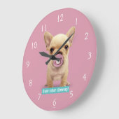 Cute Puppy met Pacifier Grote Klok (Hoek)