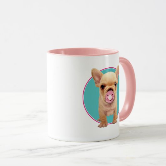 Cute Puppy met Pacifier Mok (Voorkant rechts)