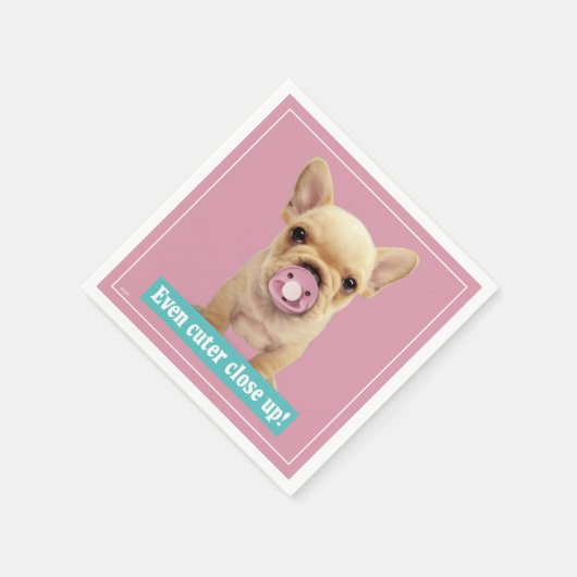 Cute Puppy met Pacifier Servetten (Hoek)