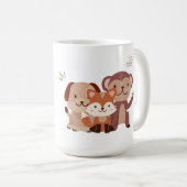 Cute Puppy Monkey Fox Mug (Devant droit)