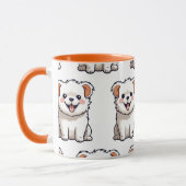 Cute Puppy Mug – Seamless Dog Pattern (Gauche)