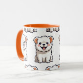 Cute Puppy Mug – Seamless Dog Pattern (Devant gauche)