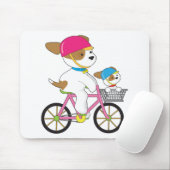 Cute Puppy op Bike Muismat (Met muis)