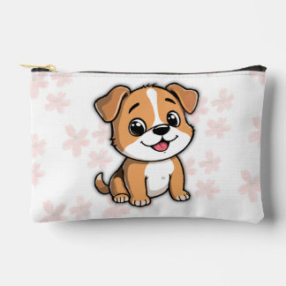 Cute Puppy Pouch – Pink Floral Design Etui