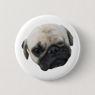 Cute Puppy Pug Dog Friend ... か わ い 子 犬 Ronde Button 5,7 Cm