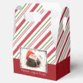Cute Puppy Pug in een Rode Kerstmis Bedankdoosjes (Geopend)