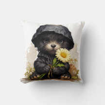 Cute Puppy Raincoat Pillow Kawaii Dog Nursery Deco