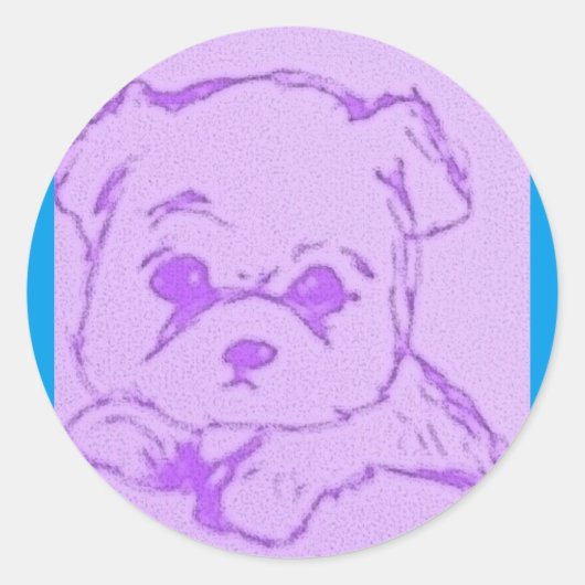 Cute Puppy Ronde Sticker (Voorkant)