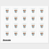 Cute Puppy Square Stickers with Custom Text (Feuille)