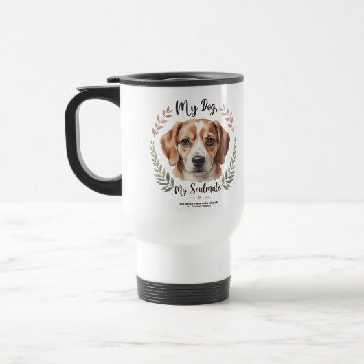 Cute Puppy Travel Mug pour Amoureux de les chiens (Gauche)