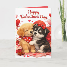 Cute Puppy Valentine Feestdagen Kaart