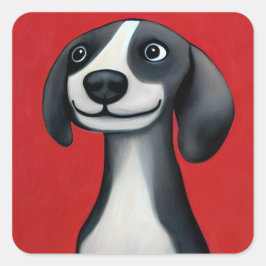 Cute Puppy Vierkante Sticker