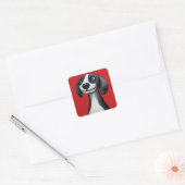 Cute Puppy Vierkante Sticker (Envelop)