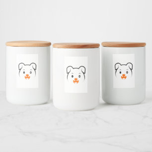 Cute Puppy Voedselcontainer Etiket