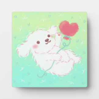 Cute Puppy with Heart Balloon Fotoplaat