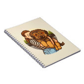 Cute Puppy with Heart Sunglasses Notitieboek (Rechterzijde)