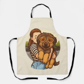 Cute Puppy with Heart Sunglasses Schort (Voorkant)