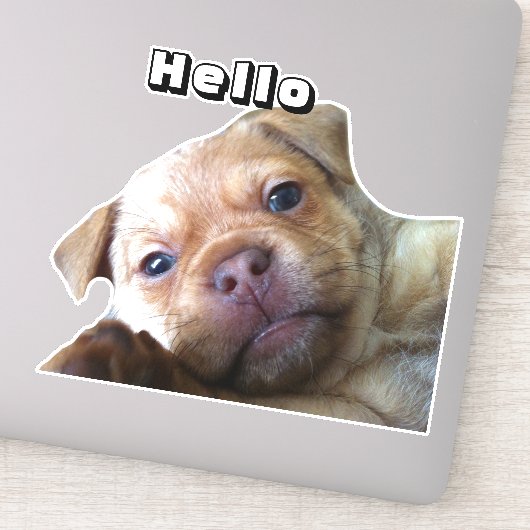 Cute Puppy zegt Hallo telefoondecoratie Sticker (Detail)