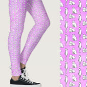 Cute Purple Cats Whimsical Patterned Leggings