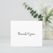 Cute Purple Lavender Carte de remerciements coeur (Debout devant)