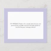 Cute Purple Lavender Carte de remerciements coeur (Dos)