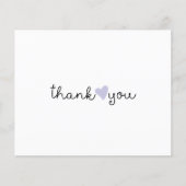 Cute Purple Lavender Carte de remerciements coeur (Devant)