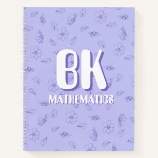 Cute purple Notebook with initials  Notitieboek
