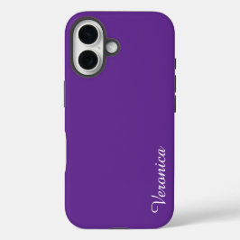 Cute Purple Personalized Name iPhone 16 Hoesje