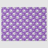 Cute Purple Skull & Bones Halloween Pattern Tissuepapier (Voorkant)