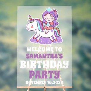 Cute Purple Unicorn Girl Anniversaire Bienvenue Fr