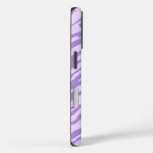Cute Purple Zebra Pattern Personalized Initial Case-Mate iPhone Case (Achterkant / Rechts)