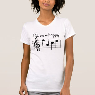 Cute Put on Happy Face Muzieknoten T-shirt