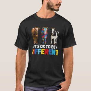 Cute Puzzle Koe Het is oké om een ander autisme te T-shirt