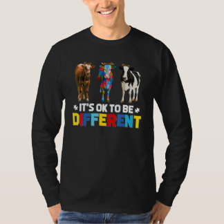 Cute Puzzle Koe Het is oké om een ander autisme te T-shirt